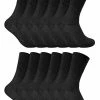 12 Pack Ladies Non Elastic Thermal Diabetic Socks | Sock Snob | Women Soft Top Socks for Poor Circulation - Black