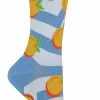 Sock Snob TALKIE SOCKS - Ladies Cotton Quirky Funky Novelty Design Fruit Socks - Indigo Blue