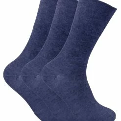 Sock Snob 3 Pack Men's Non Elastic Thermal Diabetic Socks for Poor Circulation - Blue
