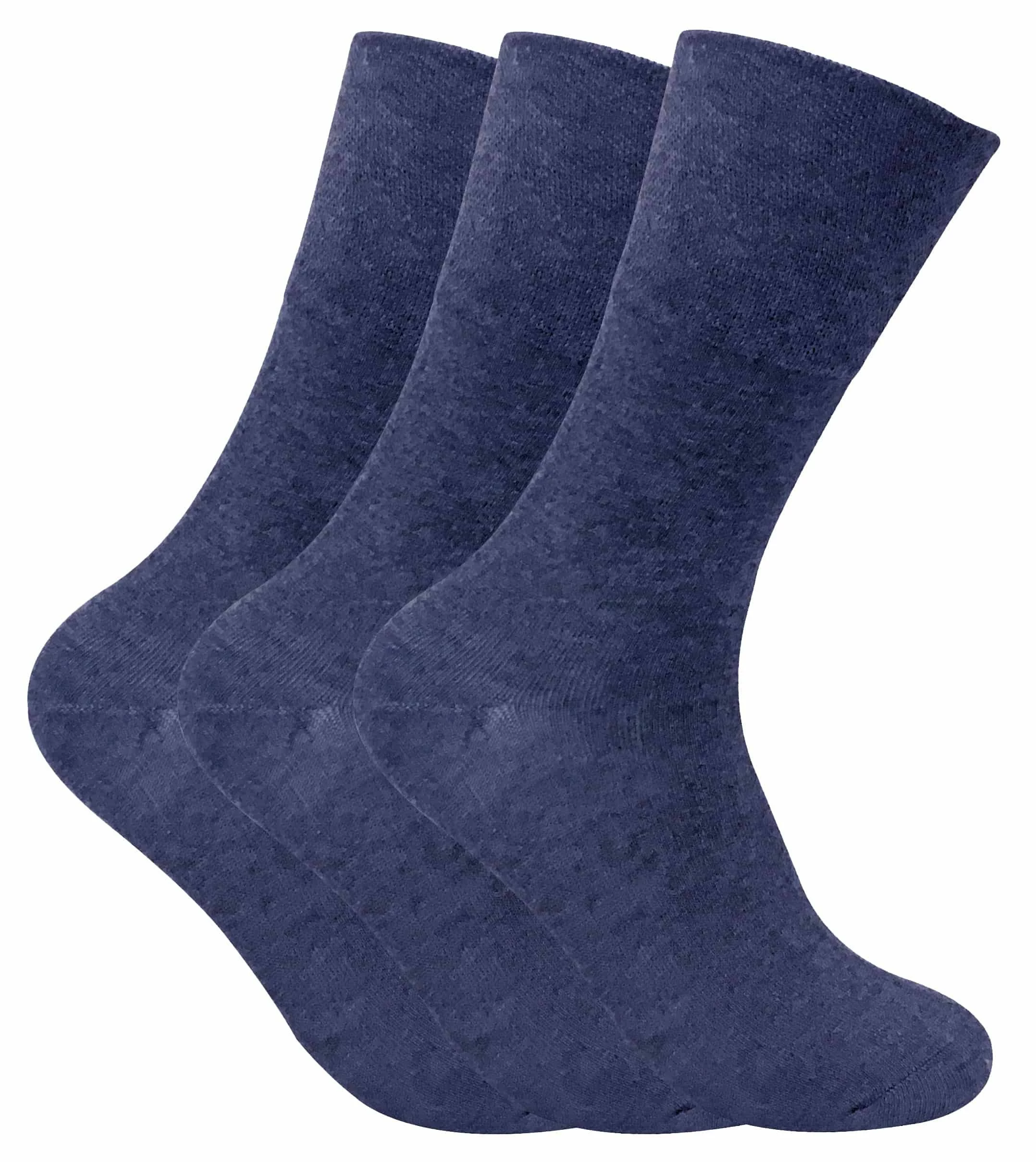 Sock Snob 3 Pack Men's Non Elastic Thermal Diabetic Socks for Poor Circulation - Blue