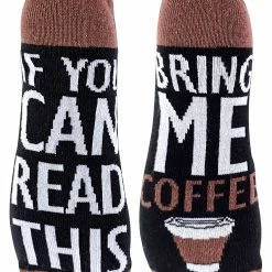 Sock Snob If You Can Read This Socks Bring Me Coffee Socks - Brown