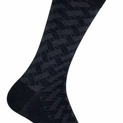 SOCK SNOB - Mens Patterned Design Formal Bamboo Dress Socks - Style 14 - Multicolour
