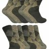 12 Pair Multipack Mens Lambswool Socks | Sock Snob | Thin and Soft Honeycomb Top Argyle Patterned Socks - Brown