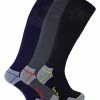 Sock Snob - Mens 6 Pack Long Knee High Work Socks for Steel Toe Boots - Black - Multicolour