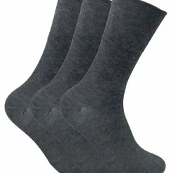 Sock Snob 3 Pack Men's Non Elastic Thermal Diabetic Socks for Poor Circulation - Grey