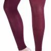 Sock Snob Ladies 40 Denier Opaque Bright Coloured Footless Tights for Women - Cherry