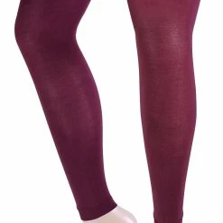 Sock Snob Ladies 40 Denier Opaque Bright Coloured Footless Tights for Women - Cherry