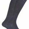 Sock Snob - 2 Pack Ladies Breathable Patterned Knee High Bamboo Socks - Grey