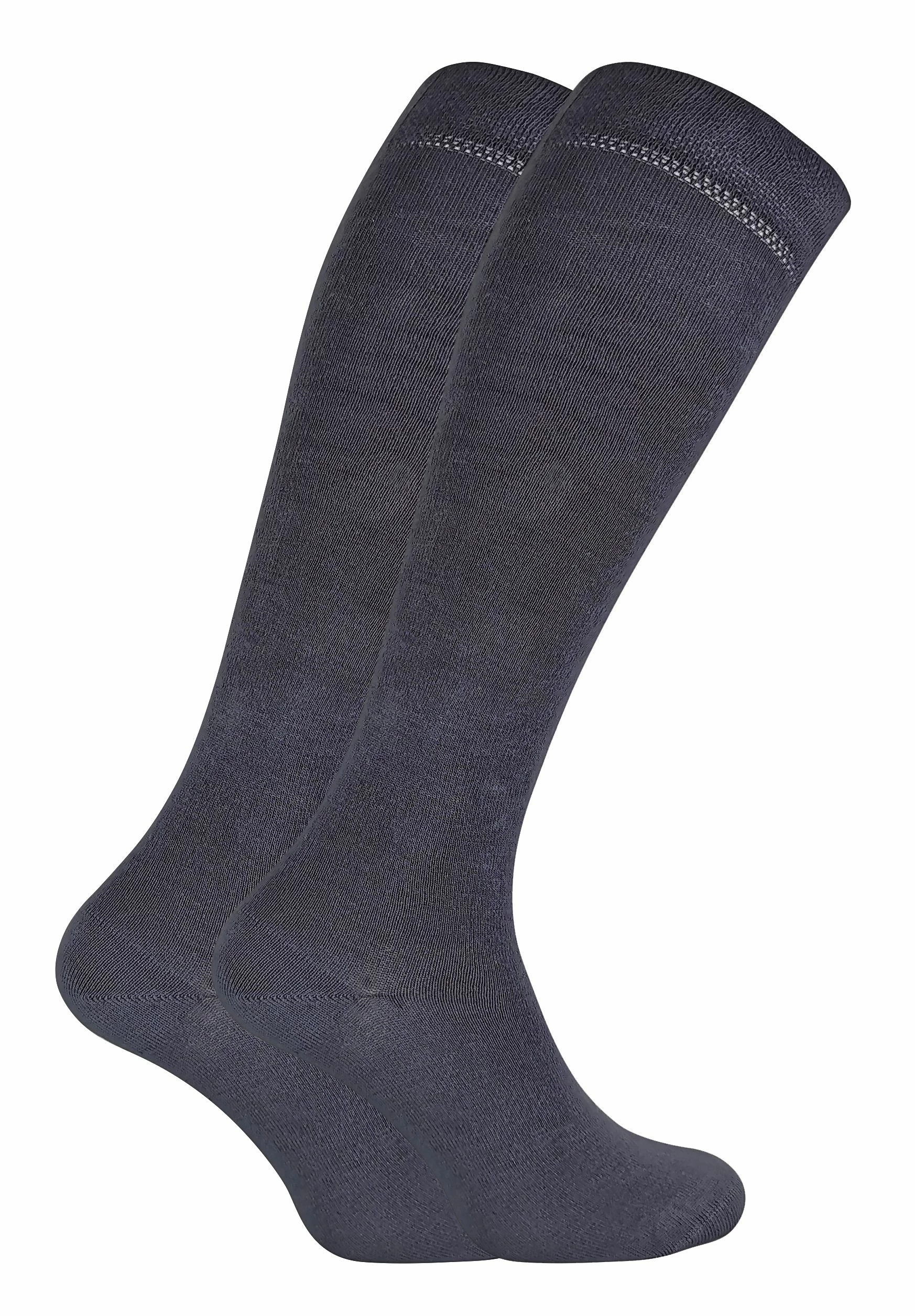 Sock Snob - 2 Pack Ladies Breathable Patterned Knee High Bamboo Socks - Grey