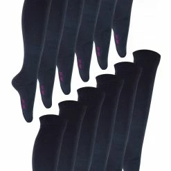 12 Pair Multipack Kids Knee High Bamboo Socks | Sock Snob | Soft & Breathable Multicoloured Long School Socks - Dark Grey