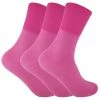 Sock Snob 3 Pack Ladies Non Elastic Thermal Diabetic Socks for Poor Circulation - Pink