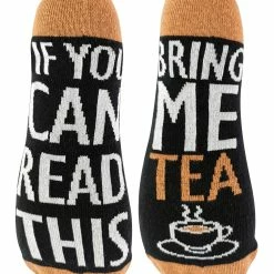 Sock Snob If You Can Read This Socks Bring Me Tea Socks - Brown