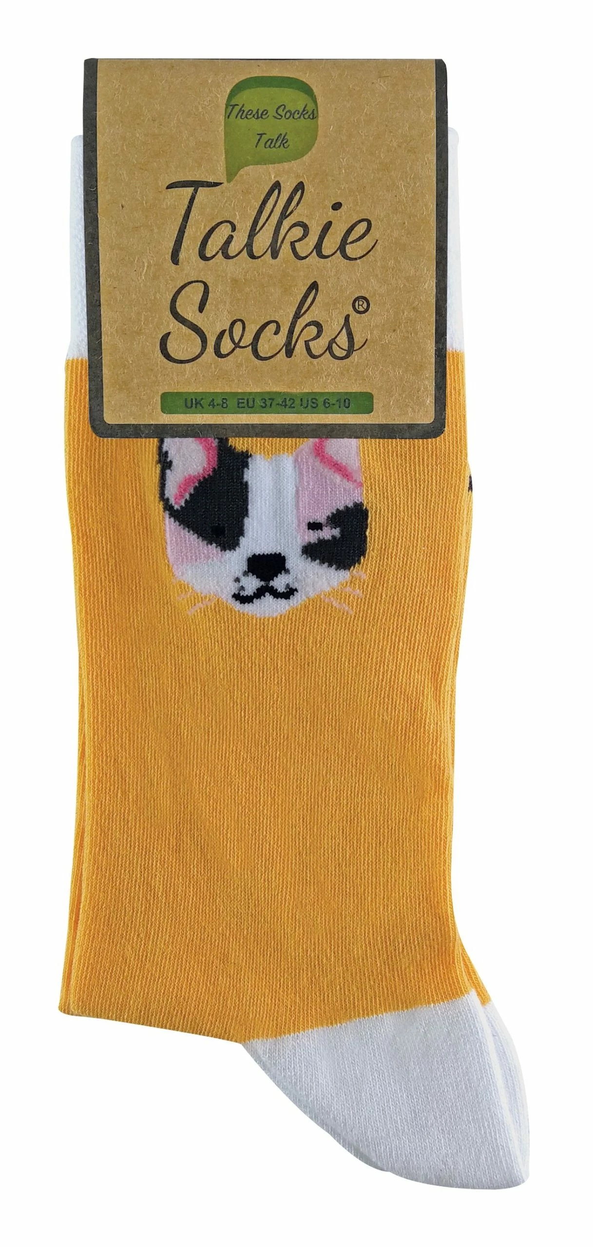 Sock Snob 1 Pair Unisex Novelty Cat Dog Socks with Beagle / Pug / Scotty Dog - Yellow - Image 2