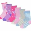 6 Pair Baby Girls Butterfly Design Sock | Sock Snob | Soft Comfortable Animal Socks for Toddler - Animal - Multicolour