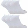 SOCK SNOB - 6 Pack Mens Cotton Low Cut Quarter Gym / Trainer Socks - White