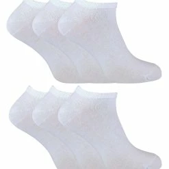 SOCK SNOB - 6 Pack Children's Cotton Low Cut Quarter Gym / Trainer Socks - White