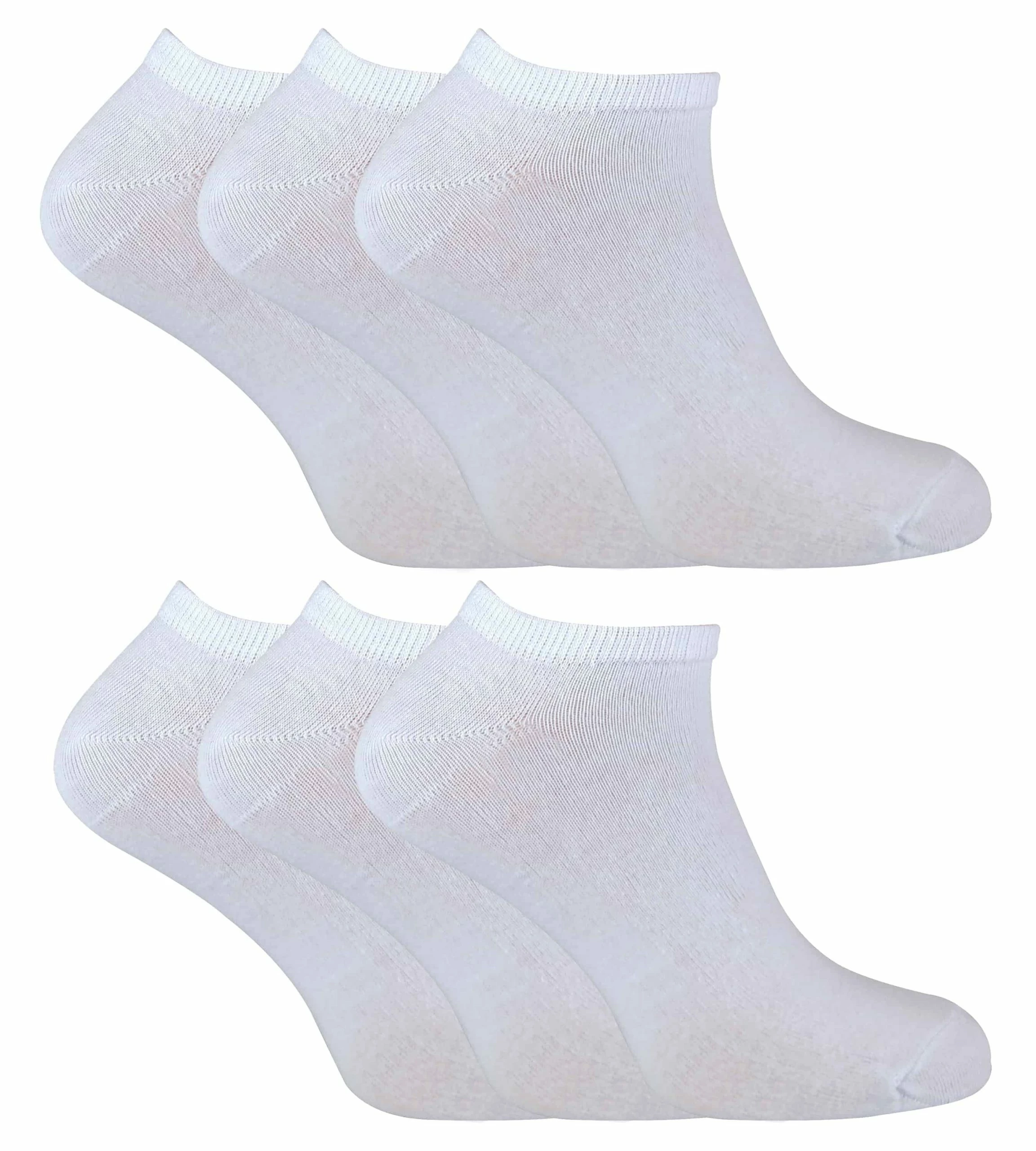 SOCK SNOB - 6 Pack Men's Cotton Low Cut Quarter Gym / Trainer Socks - White