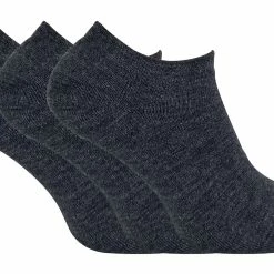 Sock Snob 3 Pairs Men's Thick Cushioned Low Cut Ankle Thermal Trainer Socks - Charcoal