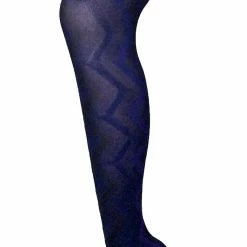 Sock Snob - Ladies Coloured 80 Denier Opaque Fashion Tights - Weave - Blue