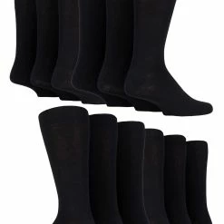 12 Pair Multipack Mens Cotton Colourful Striped Dress Socks | Sock Snob | Patterned Business Casual Dress Socks - Black