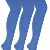 3 Pair Multipack Womens Coloured Opaque 80 Denier Tights | Sock Snob | Plain Block Colour Tights - Moonlight Blue