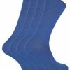 SOCK SNOB - 4 Pairs Bamboo Thin Super Soft Suit Socks for Men & Women - Blue