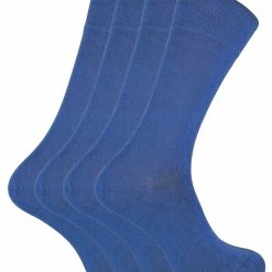SOCK SNOB - 4 Pairs Bamboo Super Soft Suit Socks for Men & Women - Blue