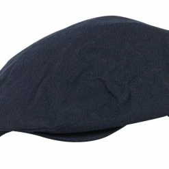 Sock Snob Mens Linen Flat Cap in Cream & Denim - Denim Blue