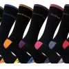 Sock Snob 7 Pack Men's Black / Coloured Heel and Toe Day of the Week Cotton Socks