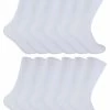 12 Pairs Mens Thermal Diabetic Socks | Sock Snob | Non Elastic Extra Wide Diabetic Socks for Poor Circulation - White