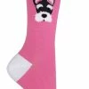 Sock Snob 1 Pair Unisex Novelty Cat Dog Socks with Beagle / Pug / Scotty Dog - Pink