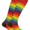 Sock Snob - 2 Pairs Ladies Rainbow Striped Knee High Bamboo Socks - Multicolour