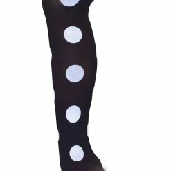 Sock Snob - Ladies Coloured 80 Denier Opaque Fashion Tights - Big Spot - White