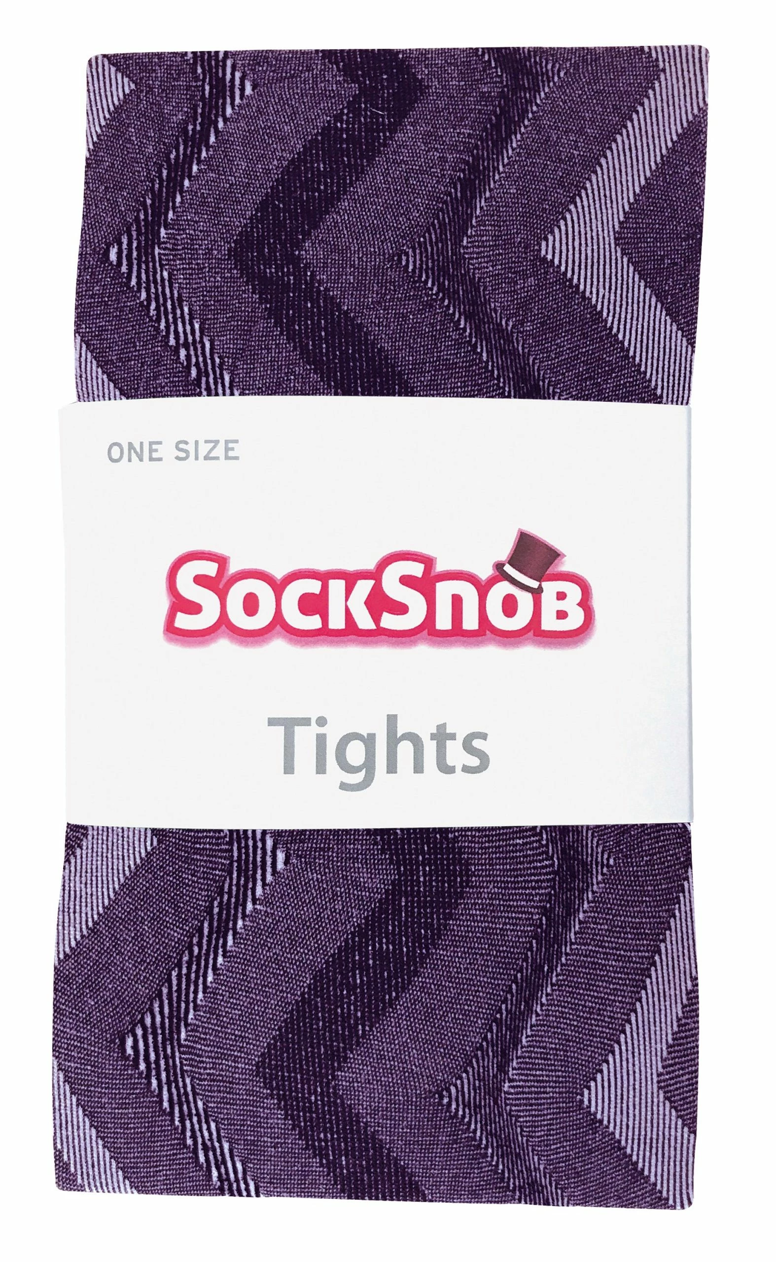Sock Snob - Ladies Coloured 80 Denier Opaque Fashion Tights - Weave - Purple - Image 2
