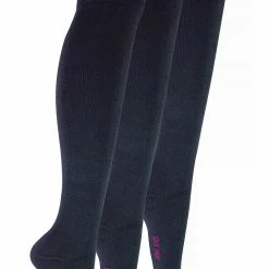 3 Pair Multipack Girls Knee High Bamboo Socks | Sock Snob | Plain Long School Socks for Kids - Dark Grey