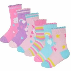 Baby Girls Unicorn Design Socks | 6 Pair Multipack | Sock Snob | Soft Cotton Novelty Socks - Unicorn - Multicolour