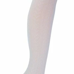 Shiny Tights for Women | Sock Snob | Chevron Pattern | Glittery | Party Season - White & Silver (Chevron)