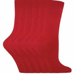 Sock Snob - 6 Pairs Ladies Plain Coloured Cotton Socks