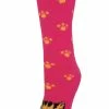 Sock Snob Ladies / Women's Fluffy Non Slip Slipper Socks with Animal Designs - Pink