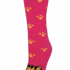 Sock Snob Ladies / Women's Fluffy Non Slip Slipper Socks with Animal Designs - Pink