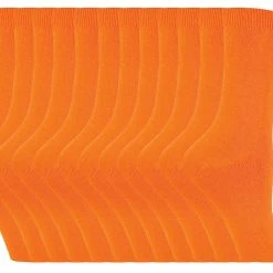 Womens Plain Cotton Rich Socks | 12 Pair Multipack | Sock Snob | Thin Comfy Colourful Crew Ankle Socks for Ladies - Orange