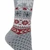 SOCK SNOB - Women's Wool Knitting Pattern Novelty Christmas Socks - Grey