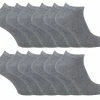 Sock Snob - 12 Pair Multipack Kids Quarter Trainer Socks - Grey