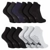 Sock Snob Trainer Socks with Grips | 12 pair Multipack | Grip Sole | Yoga Pilates | Breathable | Cotton Rich - Assorted - Multicolour