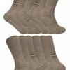 Mens Loose Fitting Top Bamboo Socks | 12 Pair Multipack | Sock Snob | Diabetic Friendly Socks with Soft Top - Beige