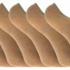 Sock Snob 6 Pack Ladies Bamboo Liner Ankle Socks with Grip - Beige