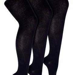 Sock Snob 3 Pair Multipack Girls School Tights | Heat Holders | Plain Opaque Tights for Girls - Black
