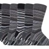 Sock Snob Men's 6 pack colourful striped patterned dress cotton socks in 7 styles - Grey