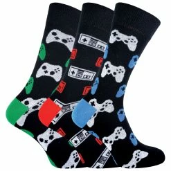 Sock Snob Men's Retro Gaming Funky Novelty Video Game Socks 6-11 | 3 Pairs - Multicolour