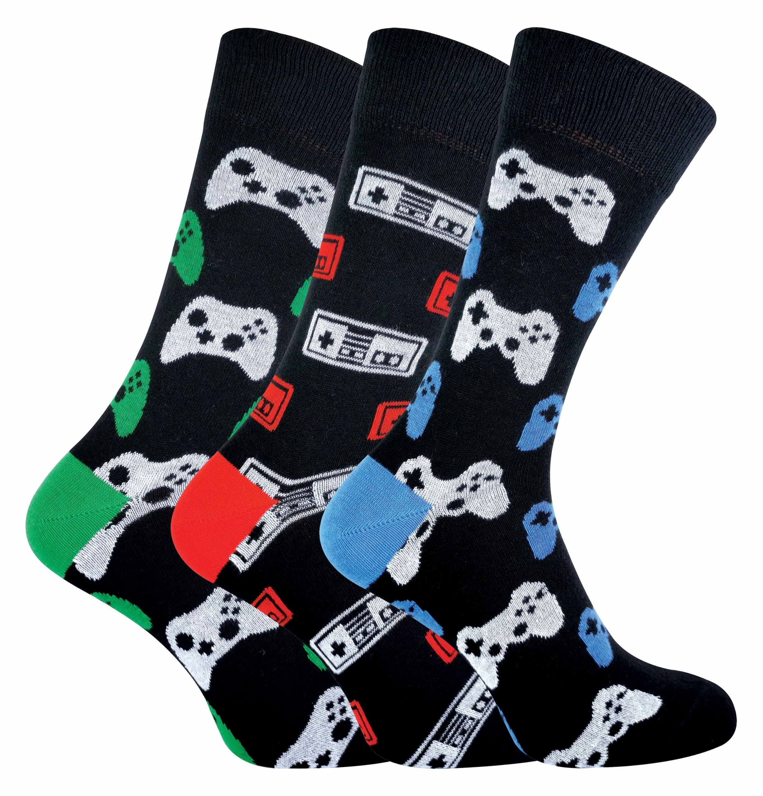 Sock Snob Men's Retro Gaming Funky Novelty Video Game Socks 6-11 | 3 Pairs - Multicolour